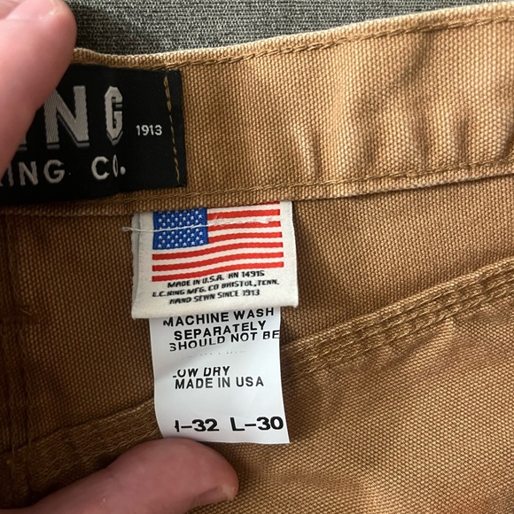 L.C. King Brown Duck 5 Pocket Jean size 32/30 straight workwear pants - Picture 5 of 9